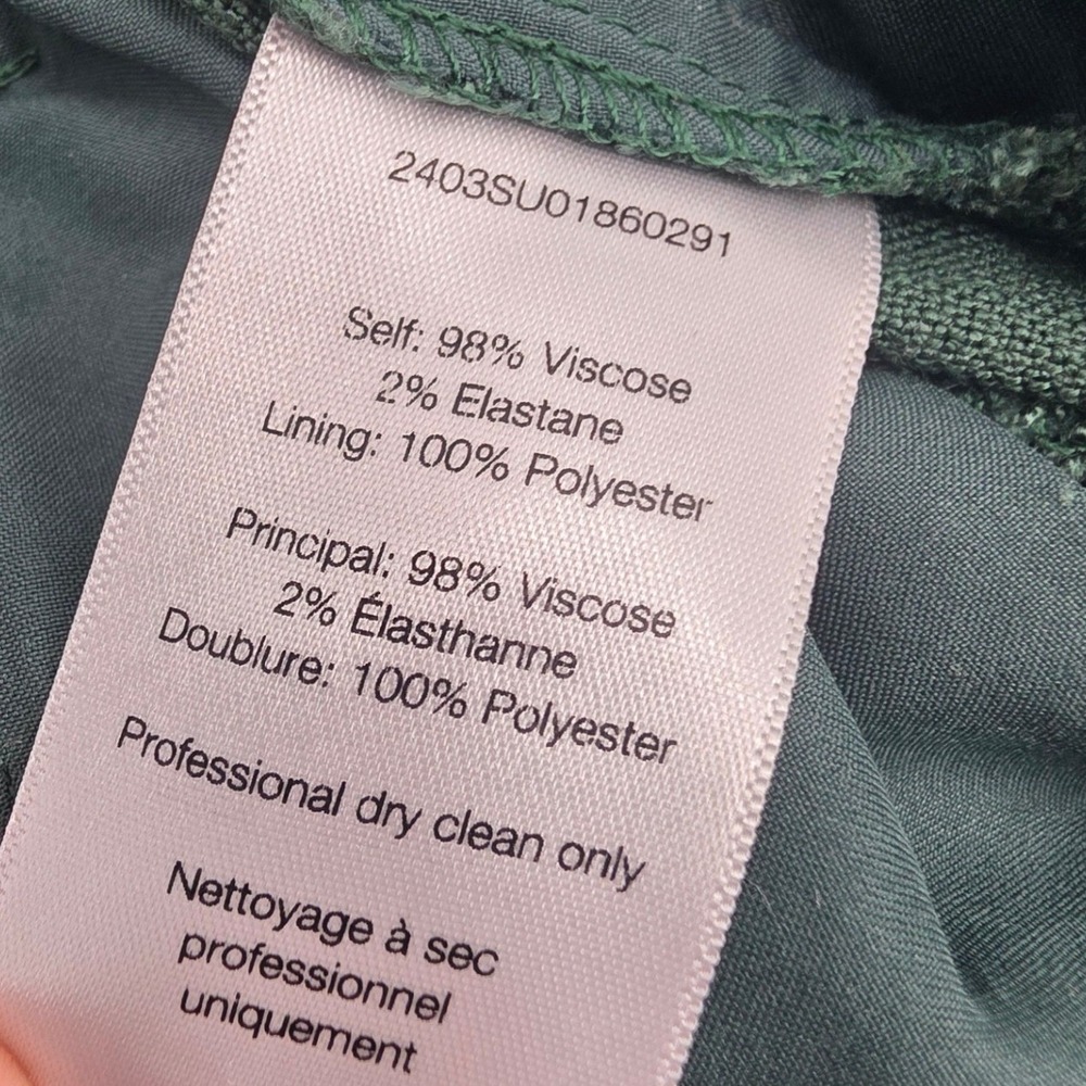 VERONICA BEARD MARBEAU PANTS WOMENS SIZE 16 GREEN TROUSERS PLEATED LINEN ***READ - Picture 9 of 16